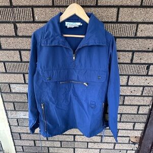 Skitique Navy Blue gold zippered Women’s Vintage Jacket Size Large